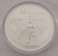 1976 Canadian Silver Montreal Olympics $5 Five Dollar Silver Coin in Case
