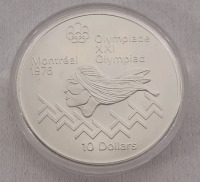 1976 Canadian Silver Montreal Olympics $10 Ten Dollar Silver Coin in Case