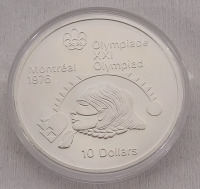 1976 Canadian Silver Montreal Olympics $10 Ten Dollar Silver Coin in Case