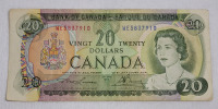 1969 Canadian Bank of Canada $20 Twenty Dollar Bank Note , Has Been in Circulation
