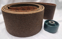 3M Coated Abrasive Belt , 30 Grit ?? . Appears 12ft. Long & Coison Bearing