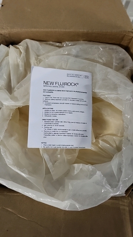 New Box of Fujirock Dental Stone - 10"x10"x10" Box
