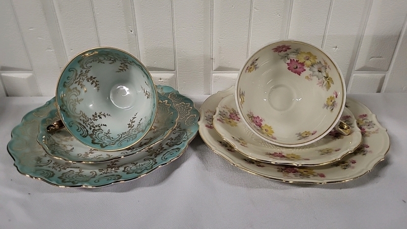 2 Sets of Tea Cups , Saucers & Lunch Plates