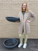2 New GREEN THEORY Lightweight Low Bowl Fiberglass Planters. 5.25&rdquo;/ 7.25" Tall, 19.5"/23.5"