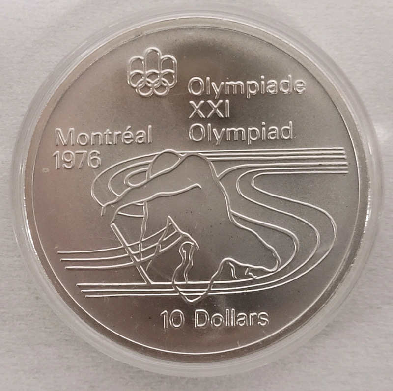 1976 Canadian Silver Montreal Olympics $10 Ten Dollar Silver Coin in Case