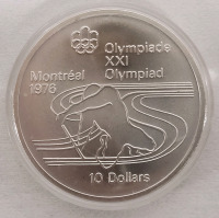1976 Canadian Silver Montreal Olympics $10 Ten Dollar Silver Coin in Case
