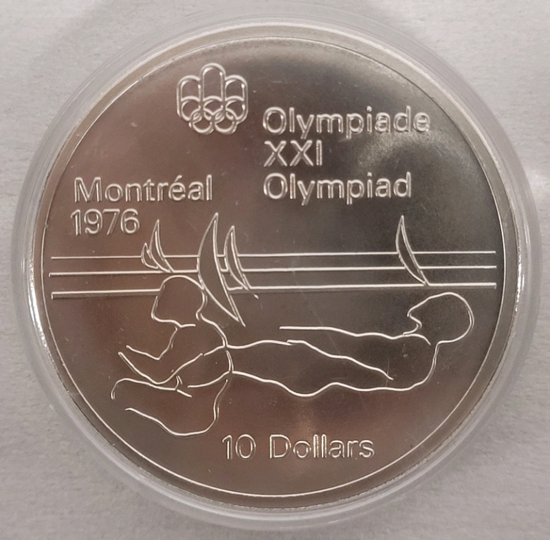 1976 Canadian Silver Montreal Olympics $10 Ten Dollar Silver Coin in Case