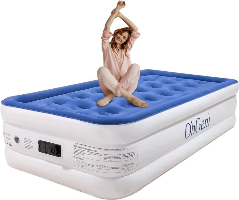 OhGeni Twin Air Mattress with Built-In Electric Pump , Pump Working