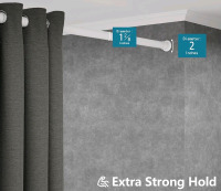 White Heavy Duty Spring Tension Rod , measures 82" to 121" Long - As New