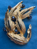 BSK Sapphire Rhinestone Brooch Adorable Rhinestone Mouse - 4