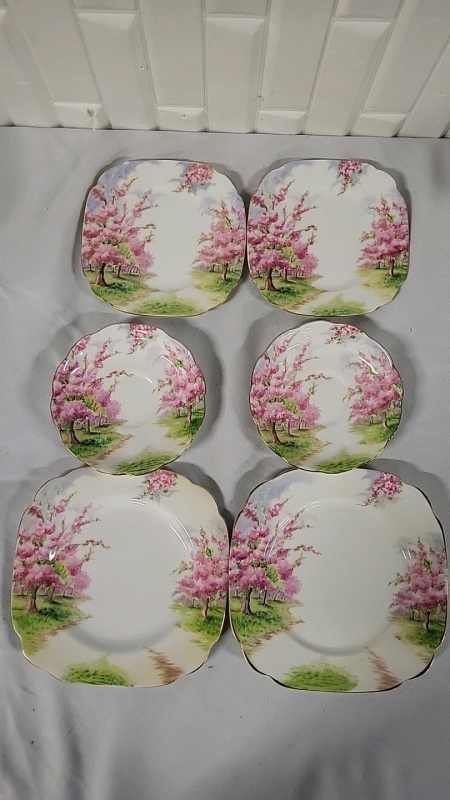 2 Royal Albert Blossom Time 3 Piece Plate Sets