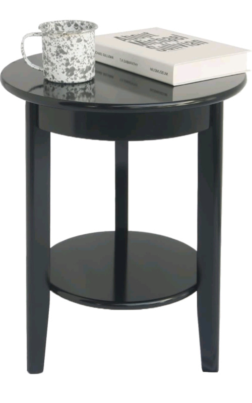 New MaxSmeo Round Black Side Table