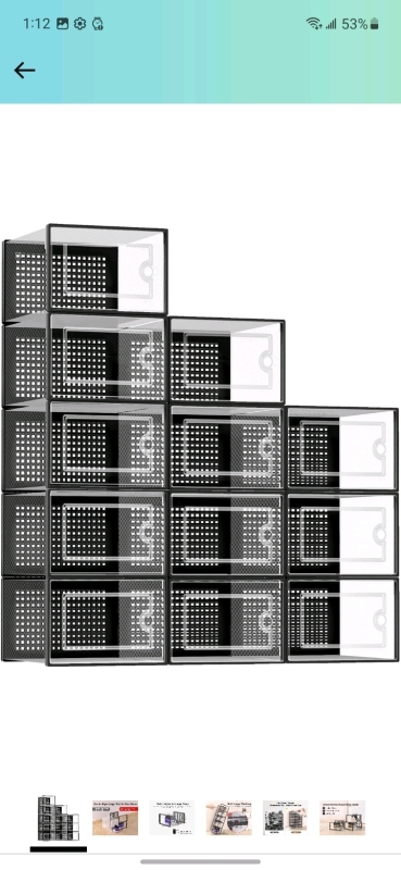 12 New Kuject Large Shoe Storage Boxes - Men's 12