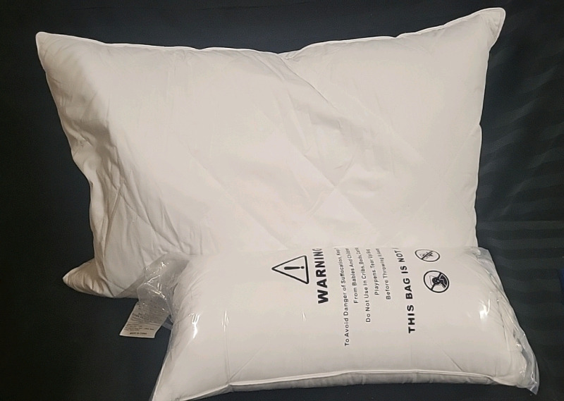 2 New Thre Geese Doen Filled Pillows - Twin Size