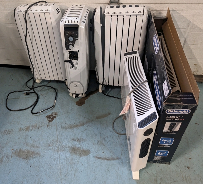 5 DeLonghi Heaters - Sold as is