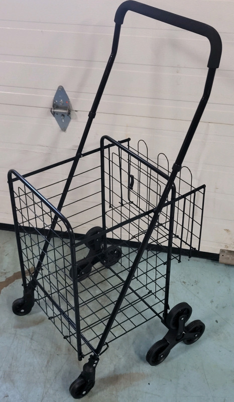 Stair Climber Folding Utility Shopping Cart , measures 37"H&times;21"W&times;19"D