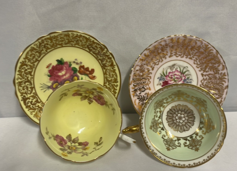 2 Fine Bone Chine Tea Cups And Saucers- Paragon, Aynsley