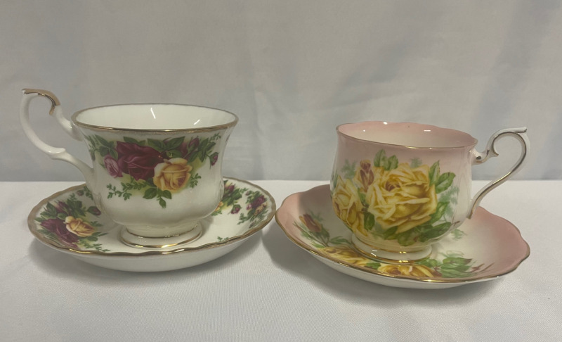 2 Fine Bone Chine Tea Cups And Saucers- Royal Albert