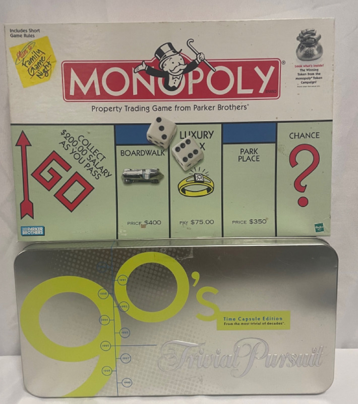 Monopoly & 90&rsquo;s Time Capsule Edition Trivial Pursuit