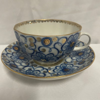 Vintage Lomonosov Cup and Saucer Made In Russia