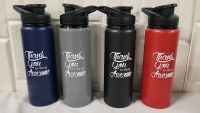 4 New Metal Water Bottles With Lids