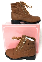 New LUCKY TOP Vegan Leather Zip-Side Lace-Up Boots (Size 1)