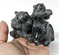 3 Vintage ALWOLF Faux-Soapstone Critters Made in Canada