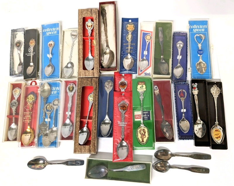 Collection of Vintage Souvenir Spoons (Silver Plate +)