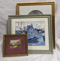 3 Framed Artworks. 2 Prints + 1 Watercolour