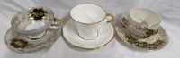 3 Teacups with Matching Saucers - Trimont, Old English Oak, Phoenix Ware