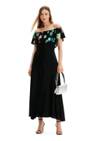 New Desigual Women's Long Blurry Ruffle Dress. XXL