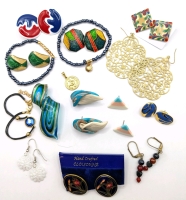 Dichroic Glass Pendant, Cloisonne & Colorful Earrings & More
