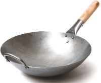 CRAFT WOK 12" Hand Hammered Round Bottom Carbon Steel Wok