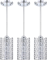 Doraimi 3 Pack Adjustable Crystal Ceiling Pendant Hanging Lights