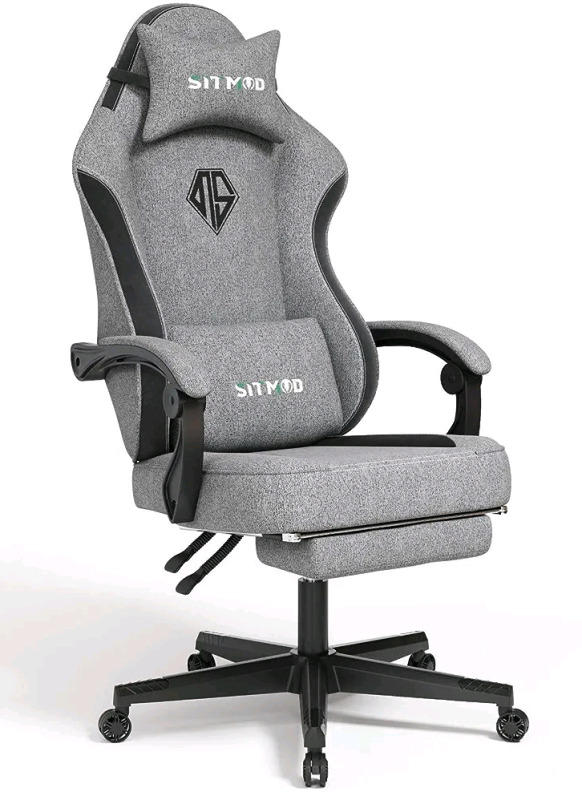 SITMOD Swivel Gaming Chair with Footrest & Adjustable Height - As New
