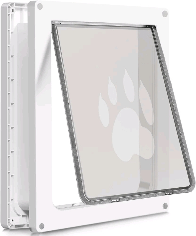 CEESC Large Pet / Dog Door Weatherproof with Closing Panel (White)