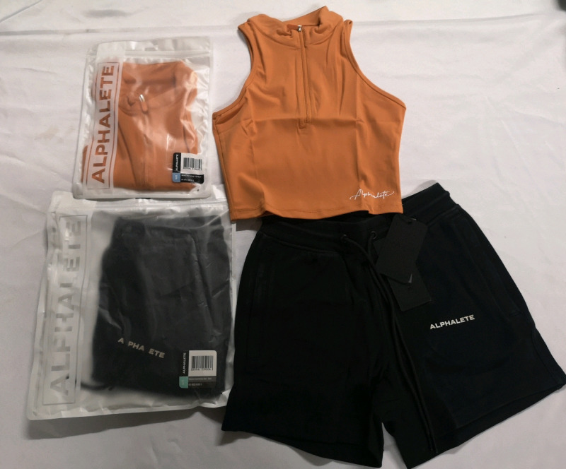 4 New ALPHALETE Women's Small Shorts & Tank Tops