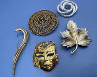 Vintage Brooches Rhinestones some signed