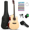 Moukey 41" Acoustic Guitar w/Carry Case , Extra String , Capo & Tuner - As New
