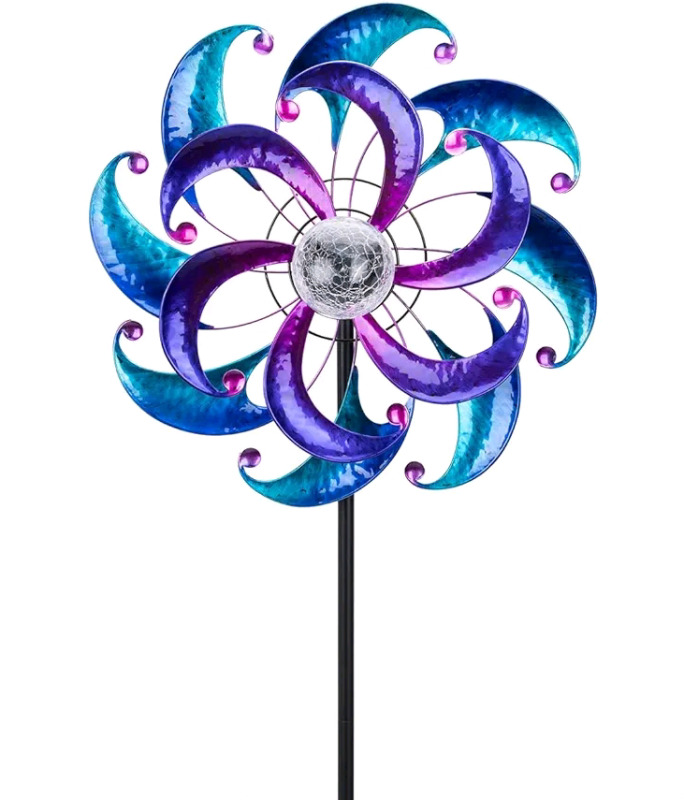 MUMTOP 61" Solar Wind Spinner w/Multi-Color LED Light - As New in Box