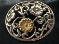 925 Sterling with 18K Gold Brooch Pendant