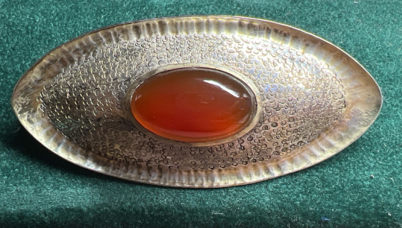 Perli 835 Silver Carnelian Modernist Brooch