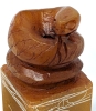Vintage Chinese Soapstone : Ink Stamp w Snake & Carving of Blossom - 6