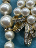 Modern Pearl and Rhinestone Necklace and Brooch - 5