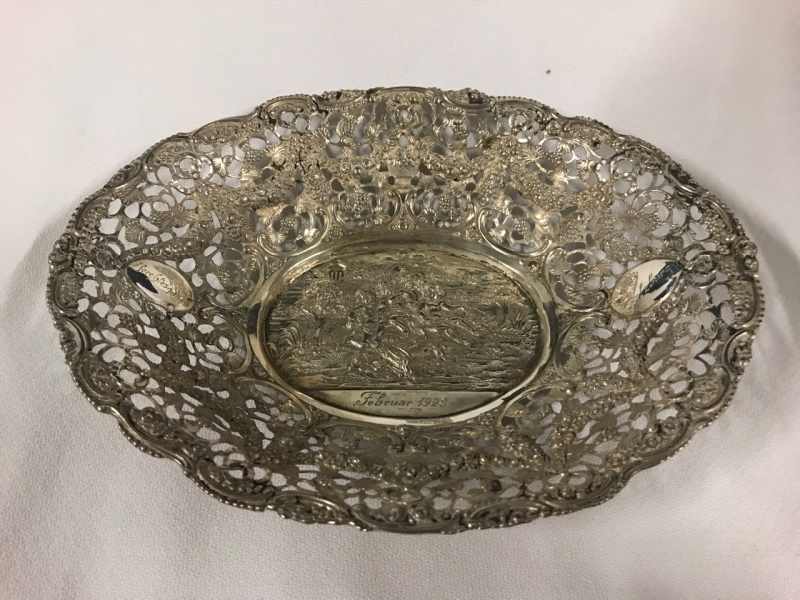 German 800 Silver Repousse Bowl