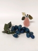 Blue Sodalite Grape Cluster w Jade Leaves & Rose Quartz Pear w Jade Leaves - 2