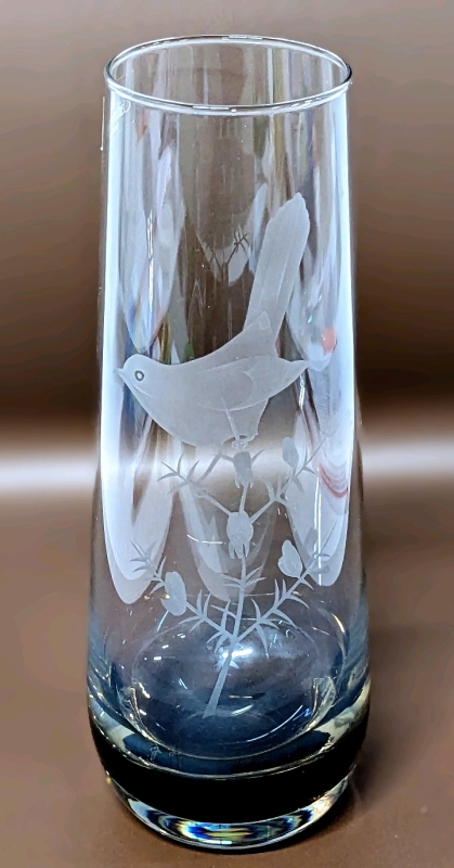 Vintage CAITHNESS Glass Warbler Vase Made in Scotland
