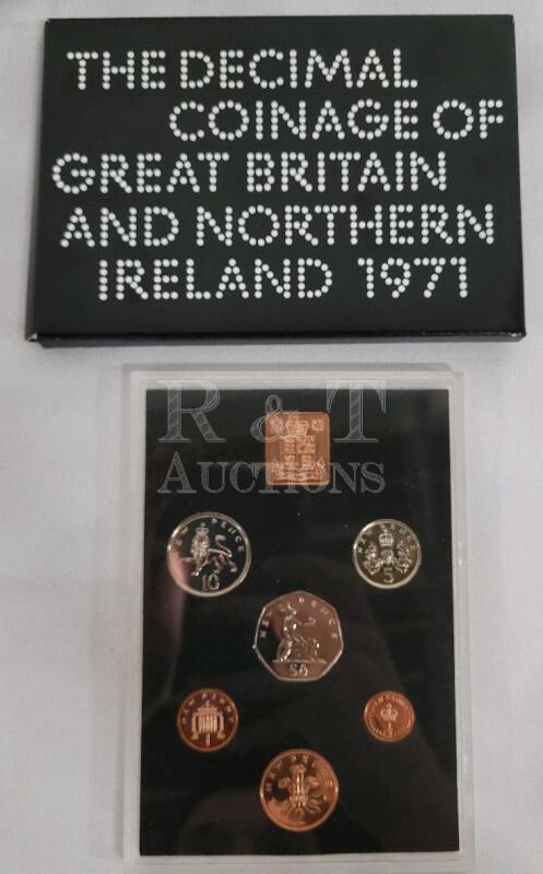 1971 Great Britain & Northern Ireland Proof Set Decimal Coin Set