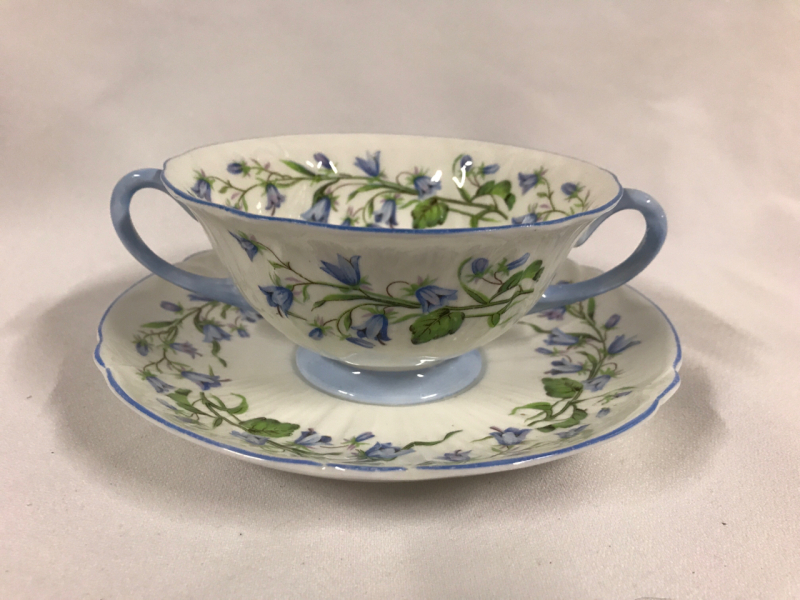 Shelley England Harebell Cream Soup & Saucer