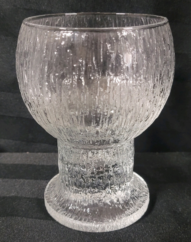 Iittala ' Kekkerit ' Water Goblet , Made in Finland . Measures 5.5" tall